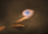 Обнаружена первая двойная система черных дыр в неактивной галактике